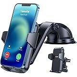 【Ultra-Durable】 Phone Holder for Car,【Non Block Safe Driving View】 4 in 1 Phone Car Holder for Dash/Windshield/AC Vent/Desk f