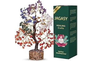 JAGASY Crystals - Chakra Tree - Tree of Life Crystal, Crystal Tree, Crystal Tree for Positive Energy, Crystals and Healing St