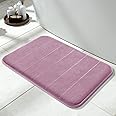 Yimobra Memory Foam Bath Mat Rug, 24 x 17 Inches, Comfortable, Soft, Non-Slip, Super Absorbent, Quick Drying Bathroom Rug for Floor, Tub & Shower, Machine Washable, Thick, Mauve