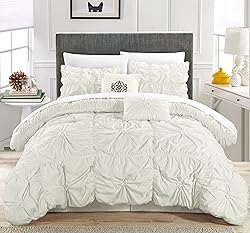 Chic Home White Bed in a Bag Comforter Set, Queen