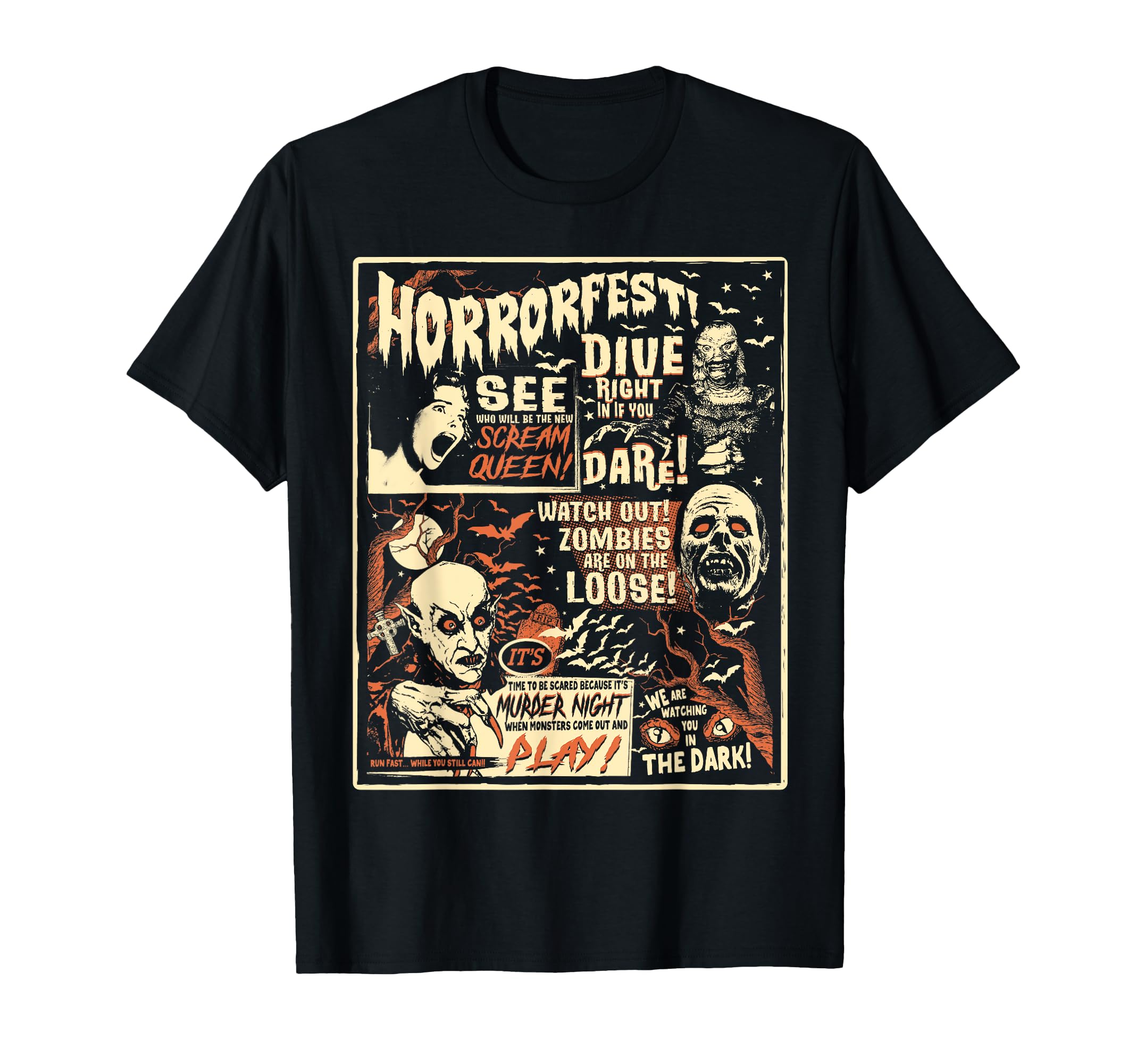 Photo 1 of ****STOCK PHOTO SIMILAR TO ITEM ***
Vintage Horrorfest Poster Halloween Movie Old Time Horror T-Shirt (Size Unknown)