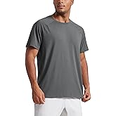 CRZ YOGA Mesh Workout Shirts for Men - Lightweight Breathable T-Shirts Running Athletic Training Short Sleeve Tops