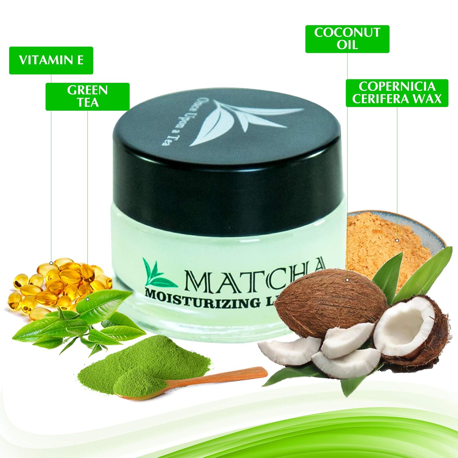 Moisturizing Green Tea Matcha Sleeping Lip Mask Balm, Younger Looking Lips Overnight, Best Solution For Chapped And Cracked Lips, Unique Lip Gloss Formula And Power Benefits Of Green Tea (Matcha) : Beauty