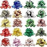 20PCS Christmas Bows Pull Bows Big Gift Wrap Accessory Ribbon Bow Colorful for Presents Gift Wrapping Baskets Christmas Holiday Party Birthday Wedding Decoration
