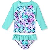 UNIFACO Toddler Girls Swimsuit Rashguard Set Summer Beach Breathable Tankini with UPF 50+ Sun Protection 2-8T