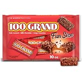 100 Grand Fun Size Chocolate Candy Bars, Milk Chocolate, Caramel, 10 Oz | Fun size milk chocolate candy bars with rich caramel, chocolate candy individually wrapped for candy bowls &amp; office treats