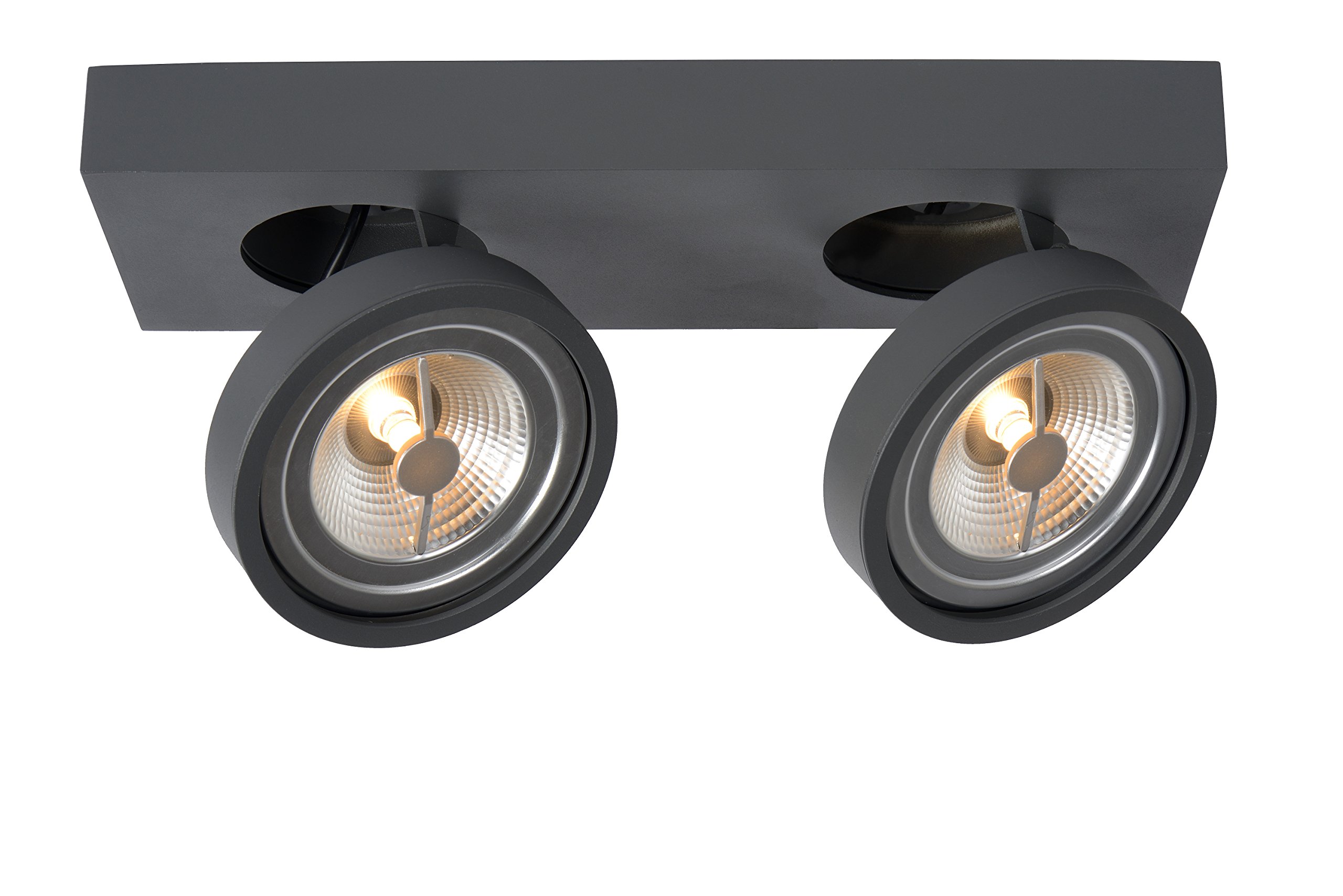 Lucide Ceiling Spotlight, Aluminum, G53 (AR111), 20 W, Grey