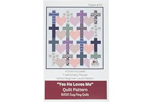 Easy Piecy Quilts LLC Yes He Loves Me Quilt Pattern, Multi