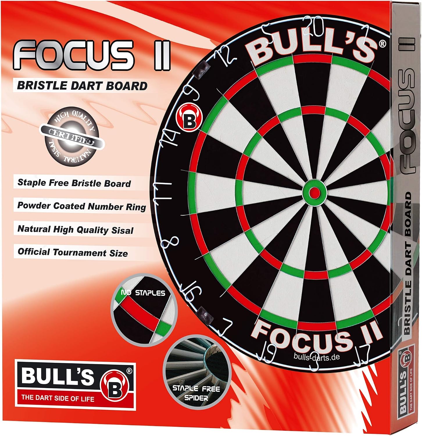Bulls Unisex Adult Focus Bristle Dartboard - Multicoloured, Medium, Multi-coloured - Image 5