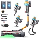 SMOTURE Cordless Vacuum Cleaner, 2 Batteries 130Mins Runtime 650W 55Kpa Stick Vacuum Cleaners for Home with 180&deg; Foldable Wand, 3.3Ft Hose, LED Display, Wireless Vacuum for Floor/Carpet/Pet Hair