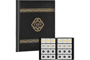 APTBYTE 120 Pockets Coin Flip Holder Albums, 2x2 inches Coin Storage Books for Coin Cardboard Collection Holders, Collection Book Sleeves Supplies for Collectors- Deep Black(Coin Flips not Included)