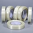 Valley'sYuMiao 6 Pack,Filament Strapping Tape, 1in×60yds, Mono Fiberglass Transparent Reinforced Packing, Heavy Duty Wearproof Tape, 5.5mils