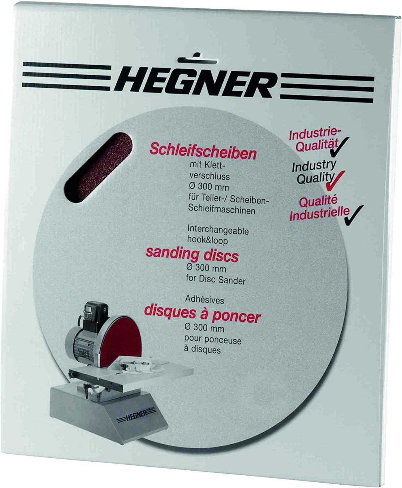 Hegner 6420001 Set of 5 Wood Sanding Discs Diameter 300 mm Velcro WUS HM - 300/300/HM - 300S, Multi-Coloured, 6420003