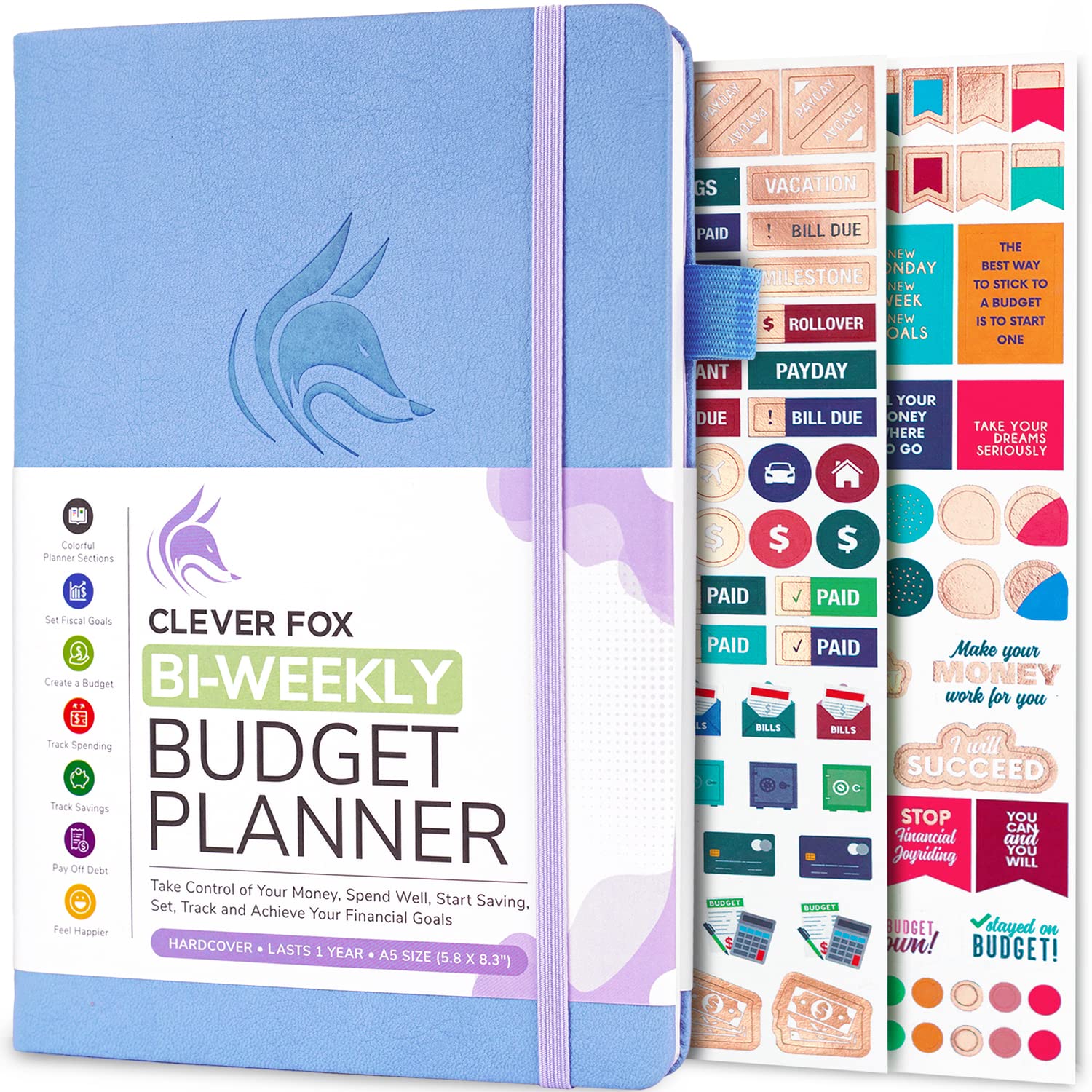 Clever Fox Bi-Weekly Budget Planner – Undated Financial Organizer with Expense & Bill Tracker – Finance Book for Household Money Budgeting – 5.8″ x 8.3″ Hardcover (Lavender)