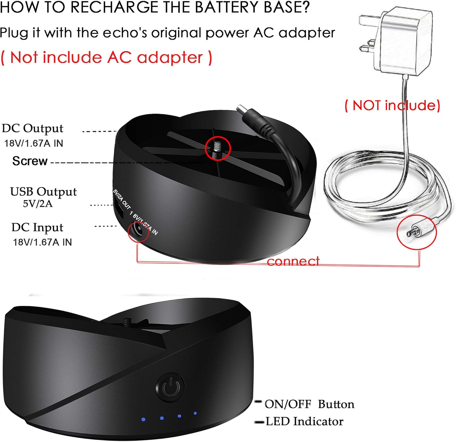 amazon echo plus 2nd generation battery base