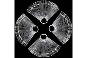 KINJOEK 400 Tips Clear Nail Swatches Sticks Nail Art Supplies for Nail Art Polish Display and Home DIY Transparent Nail Practice Tips Sample Sticks Color Display Board Accessories with Ring