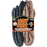 HOT FEET Thermal Socks for Men, Cold Weather, 2/4 Pack Thick Warm Socks, Winter Insulated, Stocking Stuffers, Size 6-12.5
