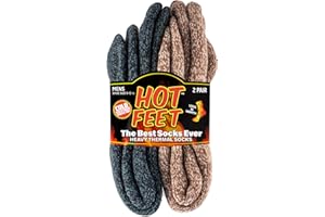 HOT FEET Thermal Socks for Men, Cold Weather, 2/4 Pack Thick Warm Socks, Winter Insulated, Stocking Stuffers, Size 6-12.5