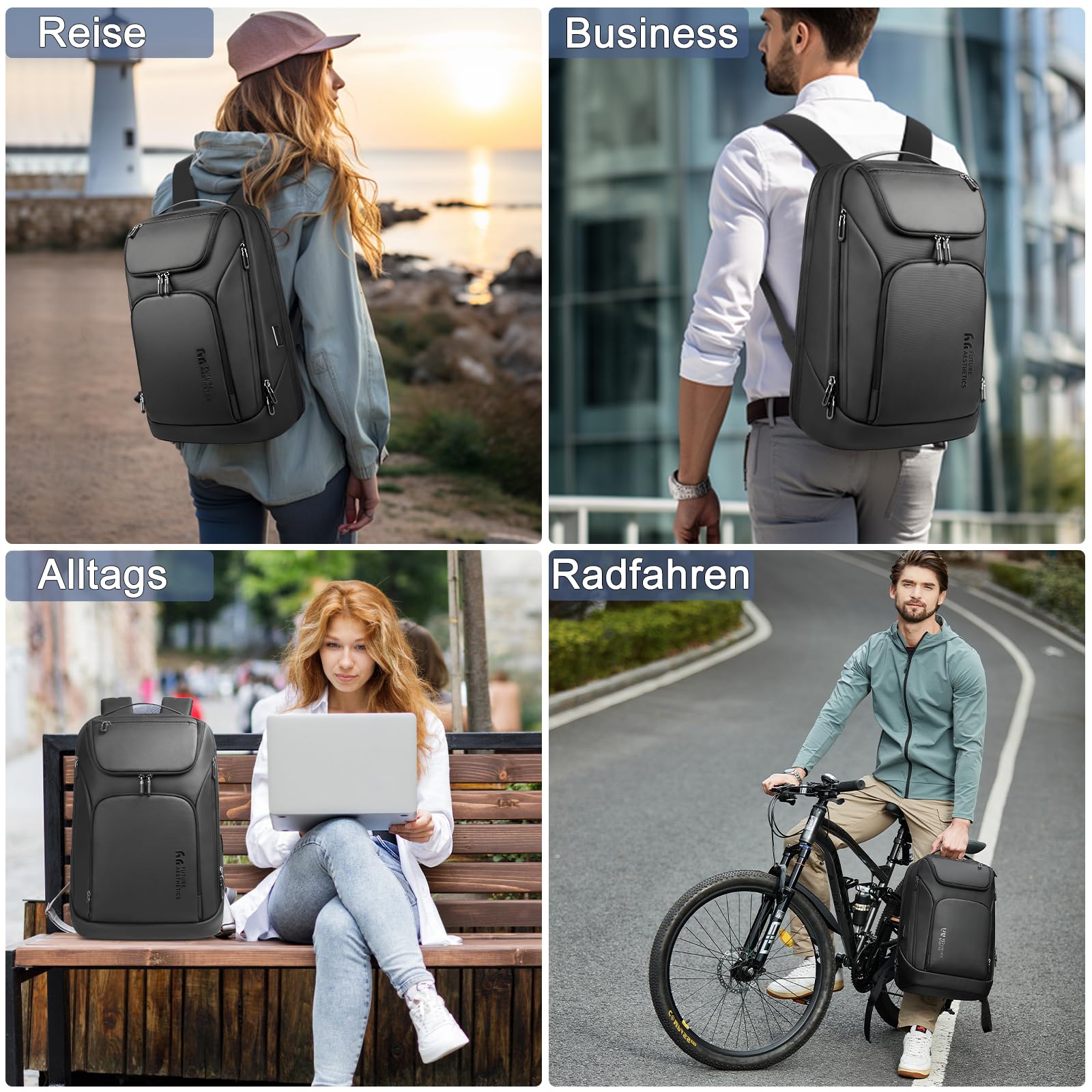 HEROIC KNIGHT Rucksack Herren Groß 30L Laptop Rucksack 17,3 zoll Business Rucksack Reiserucksack mit USB-Anschluss,Flug Genehmigt Bordgepäck Wasserabweisend Kabinenrucksack für Arbeit Business Reise 7