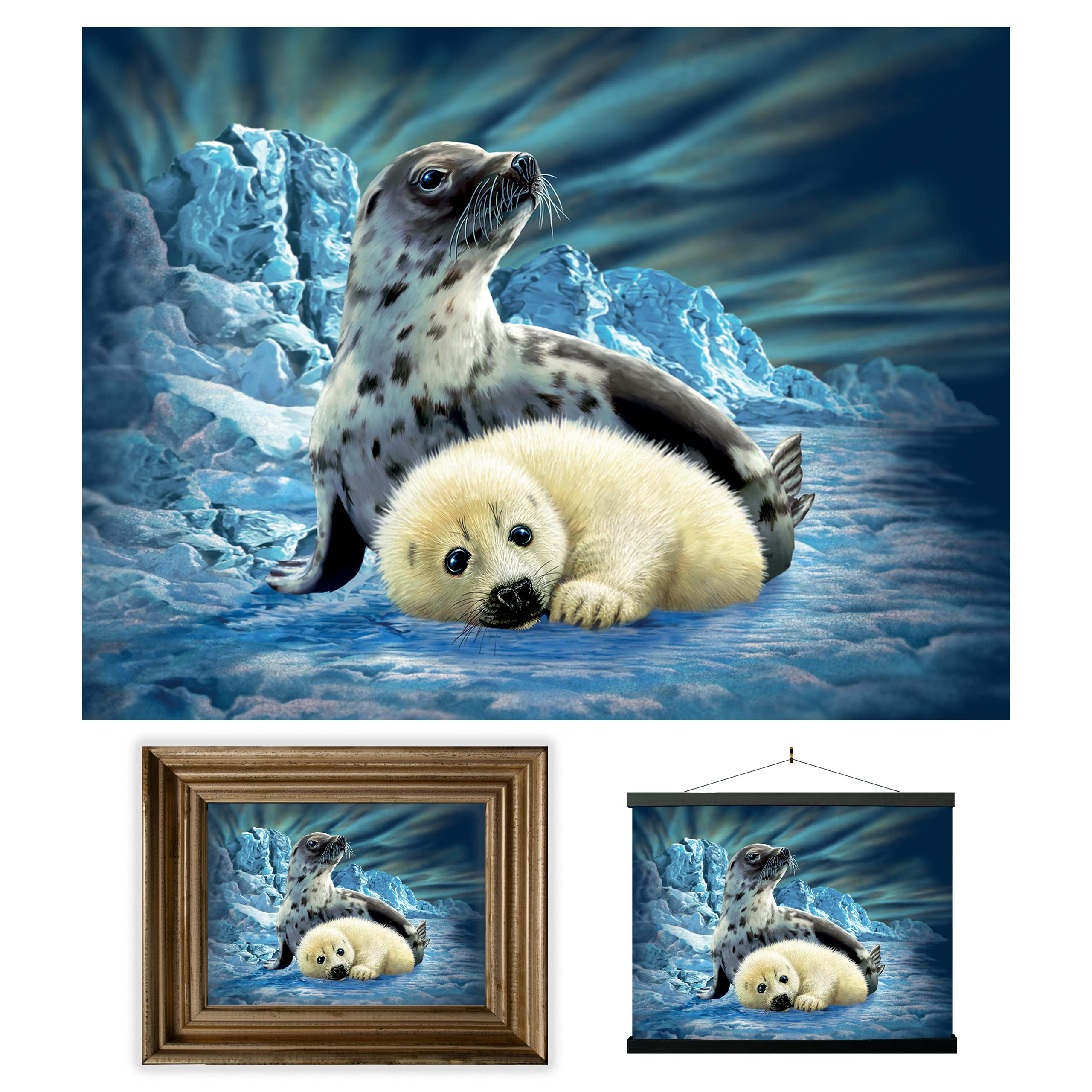 3D LiveLife Lenticular Wall Art Prints - Harp Seals from Deluxebase. Unframed 3D Ocean Poster. A perfect wall filler. Original artwork licensed from renowned artist, Steven Michael Gardner — image 1