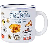 Silver Buffalo Gilmore Girls Luke's Featuring Iconic Stars Hollow Locations Ceramic Camper Mug, 20 Ounces