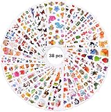 Vicloon 3D Stickers for Kids 38 Sheets 1000+ Puffy Animals Cars Dinosaurs view 2