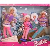 BARBIE WINTER HOLIDAY Set SLEDDING FUN w 4 DOLLS (Skipper, Kelly, Stacie &amp; Barbie), Koko (Dog), SLED &amp; More (1995)