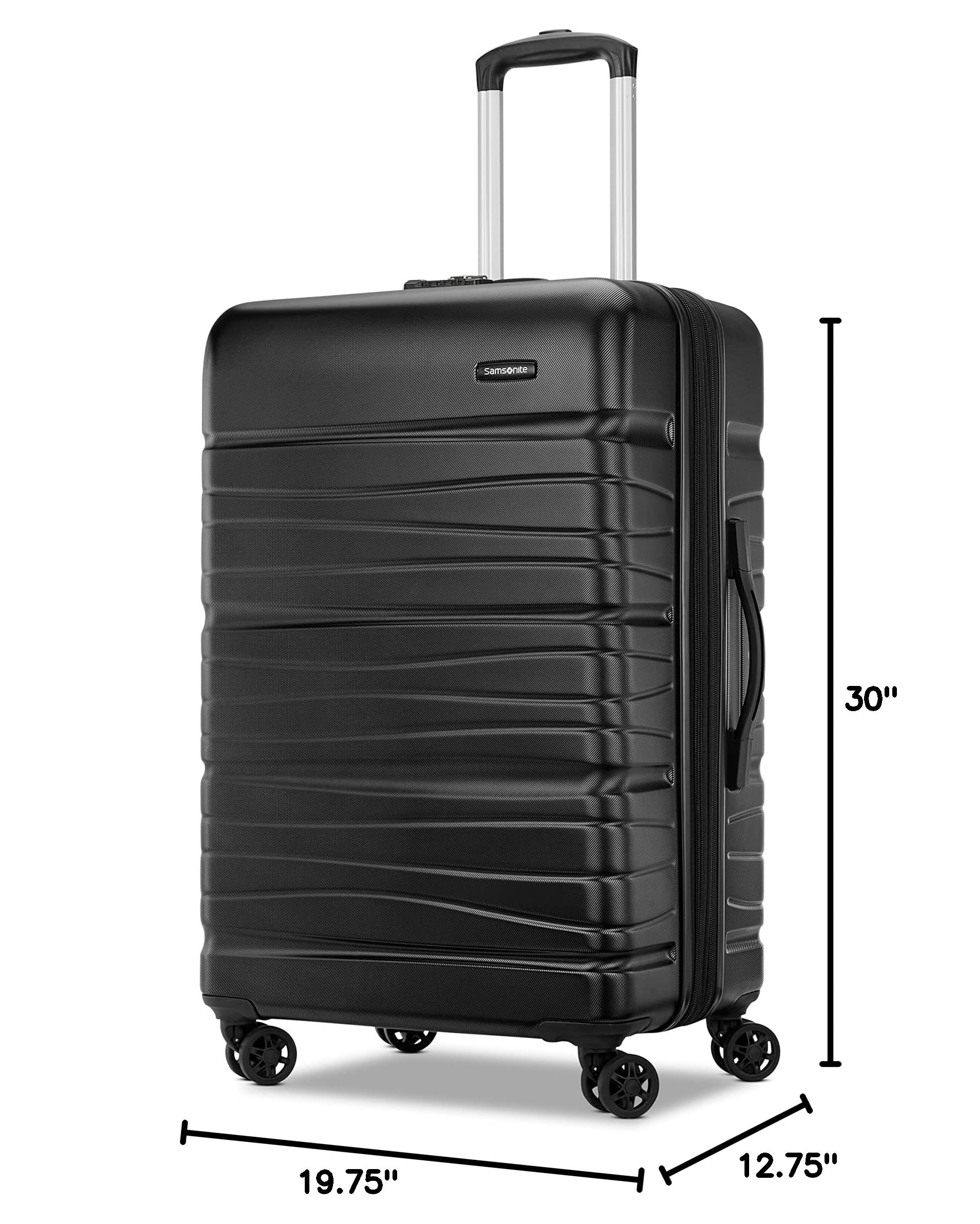 Samsonite Evolve SE Hardside Expandable Luggage with Spinners, Bass Black, 3PC Set (CO/M/L)