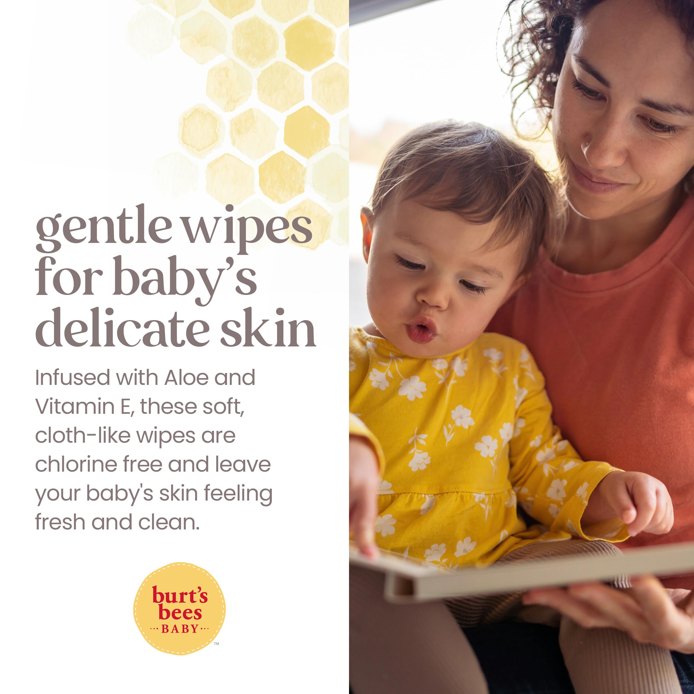 Burt’s Bees Baby Wipes, Unscented Natural for Sensitive Skin with Aloe and Vitamin E - 72 Baby Wipes – 10 Pack