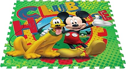 Amazon Com Color Baby Colorbaby Alfombra Puzzle Caucho 9 Piezas 35 4 X 35 4 In Mickey Mouse Toys Games