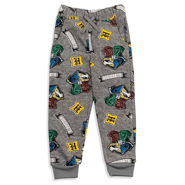 HARRY POTTER HOGWARTS TODDLER BOYS FLEECE 2 PACK PANTS BLACK/GREY 4T