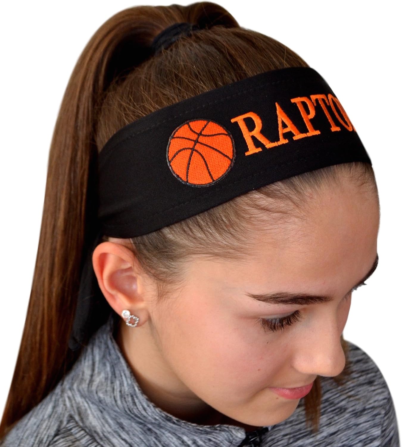 Basketball Tie Back Moisture Wicking Headband Personalized with the