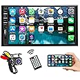 Naifay Car Stereo Double Din Radio with Bluetooth, Car Radio Touchscreen 7 Inch MP5 Player Car Stereo with Backup Camera Bluetooth, Mirror Link, FM/SWC/USB/SD/AUX, Car Audio Receivers with Subwoofer