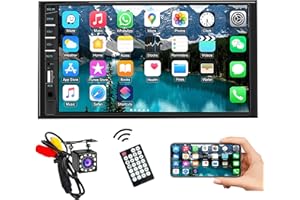 Naifay Car Stereo Double Din Radio with Bluetooth, Car Radio Touchscreen 7 Inch MP5 Player Car Stereo with Backup Camera Bluetooth, Mirror Link, FM/SWC/USB/SD/AUX, Car Audio Receivers with Subwoofer