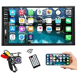 Naifay Car Stereo Double Din Radio with Bluetooth, Car Radio Touchscreen 7 Inch MP5 Player Car Stereo with Backup Camera Bluetooth, Mirror Link, FM/SWC/USB/SD/AUX, Car Audio Receivers with Subwoofer