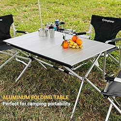 KingCamp Camping Table Roll up Aluminum Folding