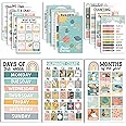 Hadley Designs 16 Boho Preschool Classroom Posters-Educational Posters For Toddlers 1-3, Learning Posters, Homeschooling Supplies, Alphabet Posters for Kids-Art Deco Style