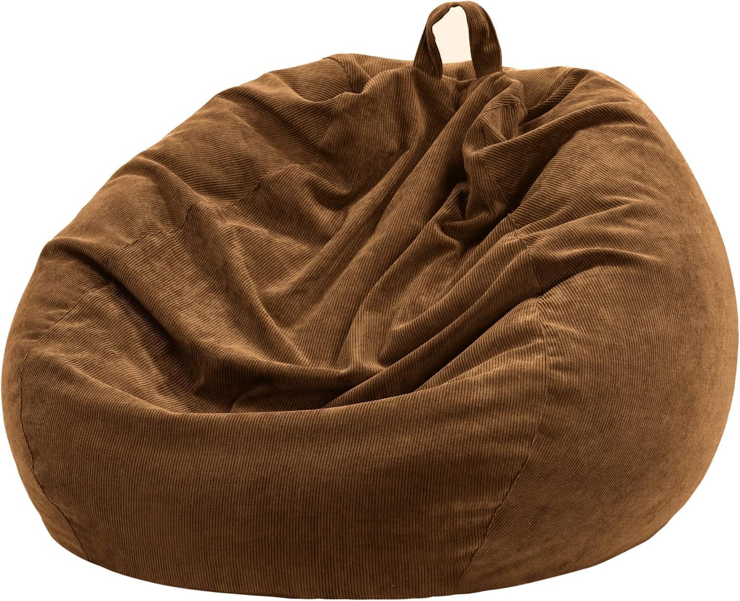 Photo 1 of Nobildonna 3 ft Bean Bag Chair Cover (No Filler) 35"×43" Large Stuffed Animal Storage Bean Bag Washable Big Beanbag Chair Cover Premium Corduroy Bean Bag Cover for Adults,Kids,Orange Brown 300L