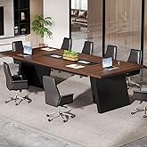 Tribesigns 8ft Conference Table, Large Office Conference Table for 8-10 Person, Business Seminar Furniture for Conference Room