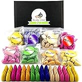 152 Pcs Backflow Incense Cones 8 Mixed Natural Scents Sandalwood Rose Lily Tulips Rosemary Lavender Sakura Osmanthus(Incense Cones)