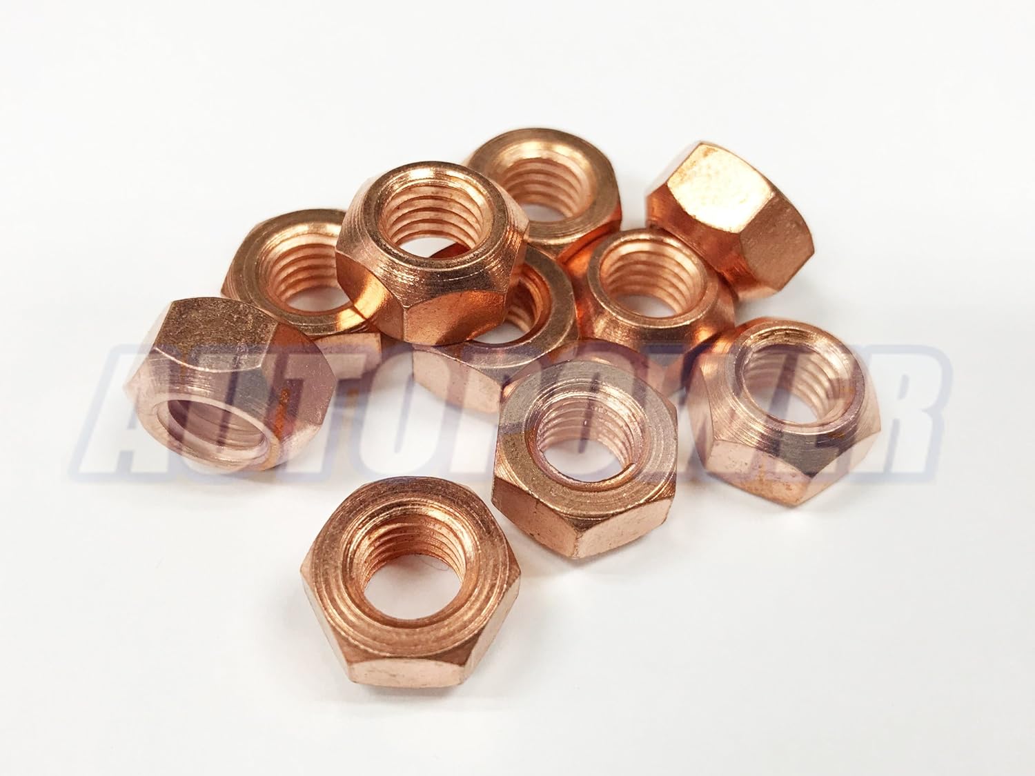 10x M8 Copper Flashed Exhaust Manifold 8mm Nut High Temperature Nuts
