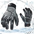 Vgo... 1 Pair -20℃/-4°F COLDPROOF,Winter Work Leather Gloves,Impact Gloves,Anti-Vibration,Water Resistant(CA7722FW)