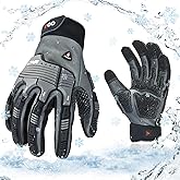 Vgo... 1 Pair -20℃/-4°F COLDPROOF,Winter Work Leather Gloves,Impact Gloves,Anti-Vibration,Water Resistant(CA7722FW)
