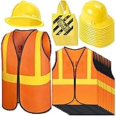 Geyoga 36 Pcs Kids Construction Worker Costume Construction Vest and Hat Bag Birthday Party for Kids Dress up