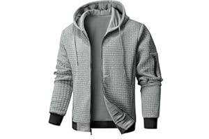 Wizoat Mens Zip Up Hoodie Full-Zip Sweatshirt Lightweight Loose Fit Hooded Jackets