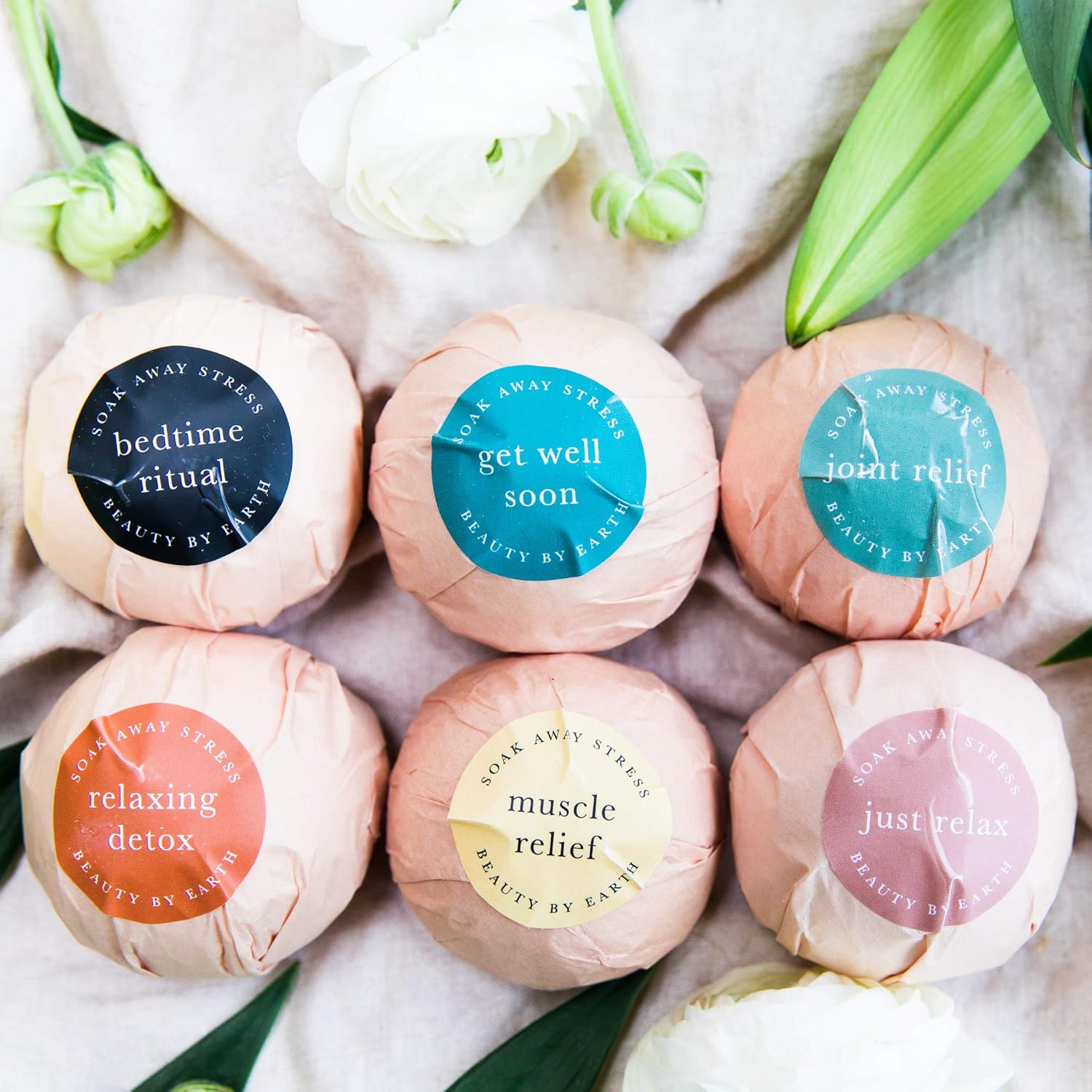 Bath Bombs Gift Set - 6 Large with Organic Shea Butter, Made in USA, Best Christmas & Birthday Gifts for Women, Bath Bomb Gifts for Her, Bath Bombs for Kids, with Salts, Clays and Essential Oils: Health & Personal Care