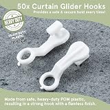 Smith’s 50x Glider Hooks White Plastic Curtain Sliders 100 Pack view 2