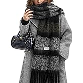Premillow Women's Mohair Winter Scarf Pure Color, Warm Winter Scarf for Women and Men, Soft Luxurious Cashmere Feel Scarfs
