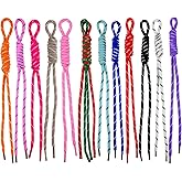 Paracord Keychain Bag Charms, Braided Cord Rope Bag Charm Paracord Charm Bags Keychain Accessories 12 Colorful Braided Code Charms for Purse, Handmade Rope Key Chain for Handbag Y2k Hanging Ornament