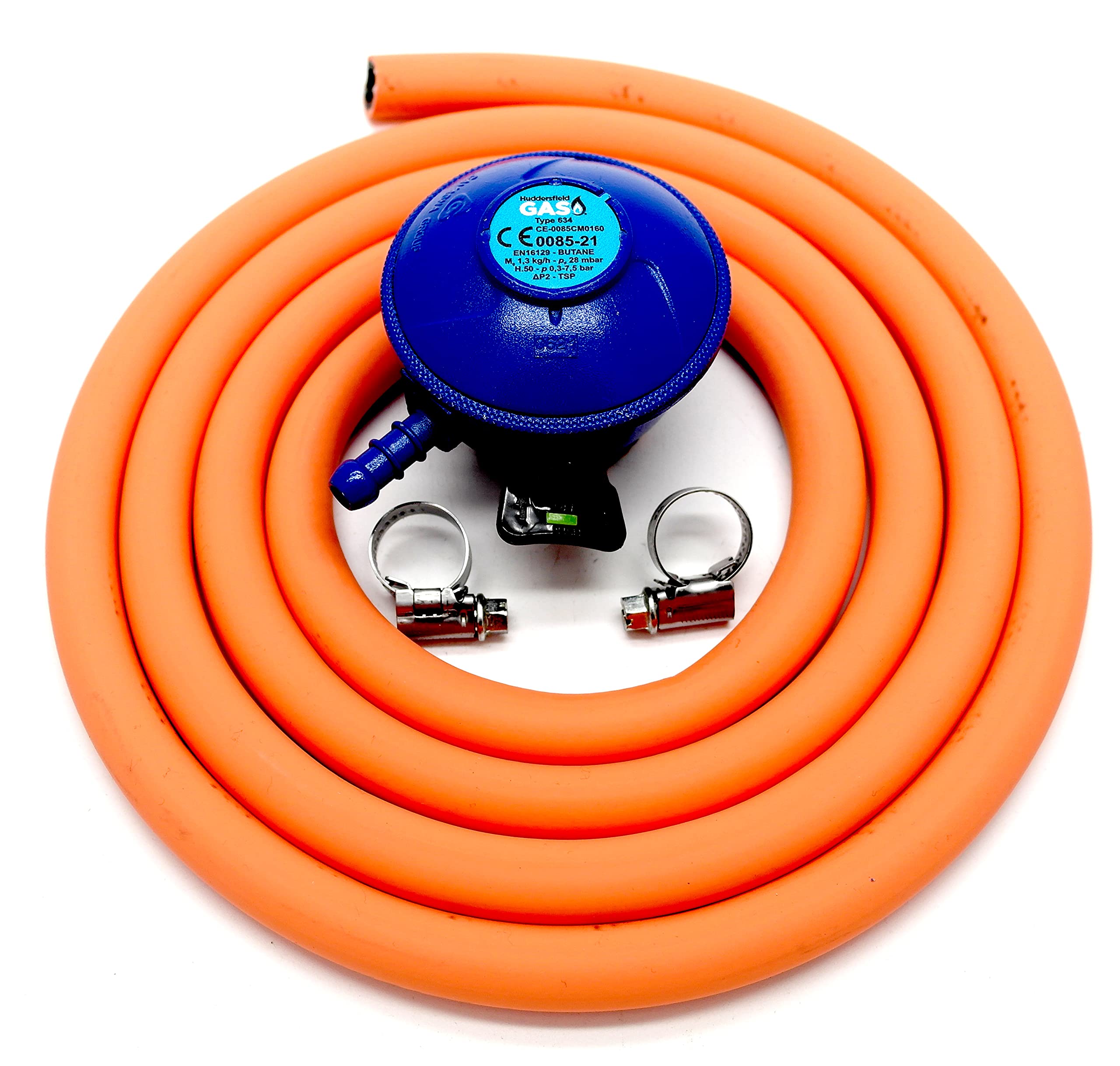 Huddersfield Gas Branded Replacement 21mm Butane 2m Hose Kit Fits Calor Gas & Flogas 21mm cylinders